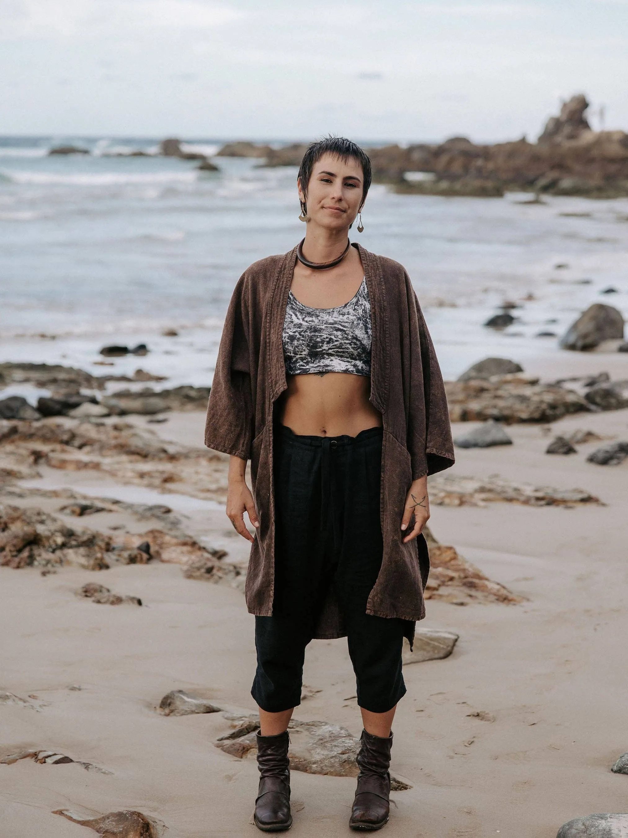 Linen Duster: Black