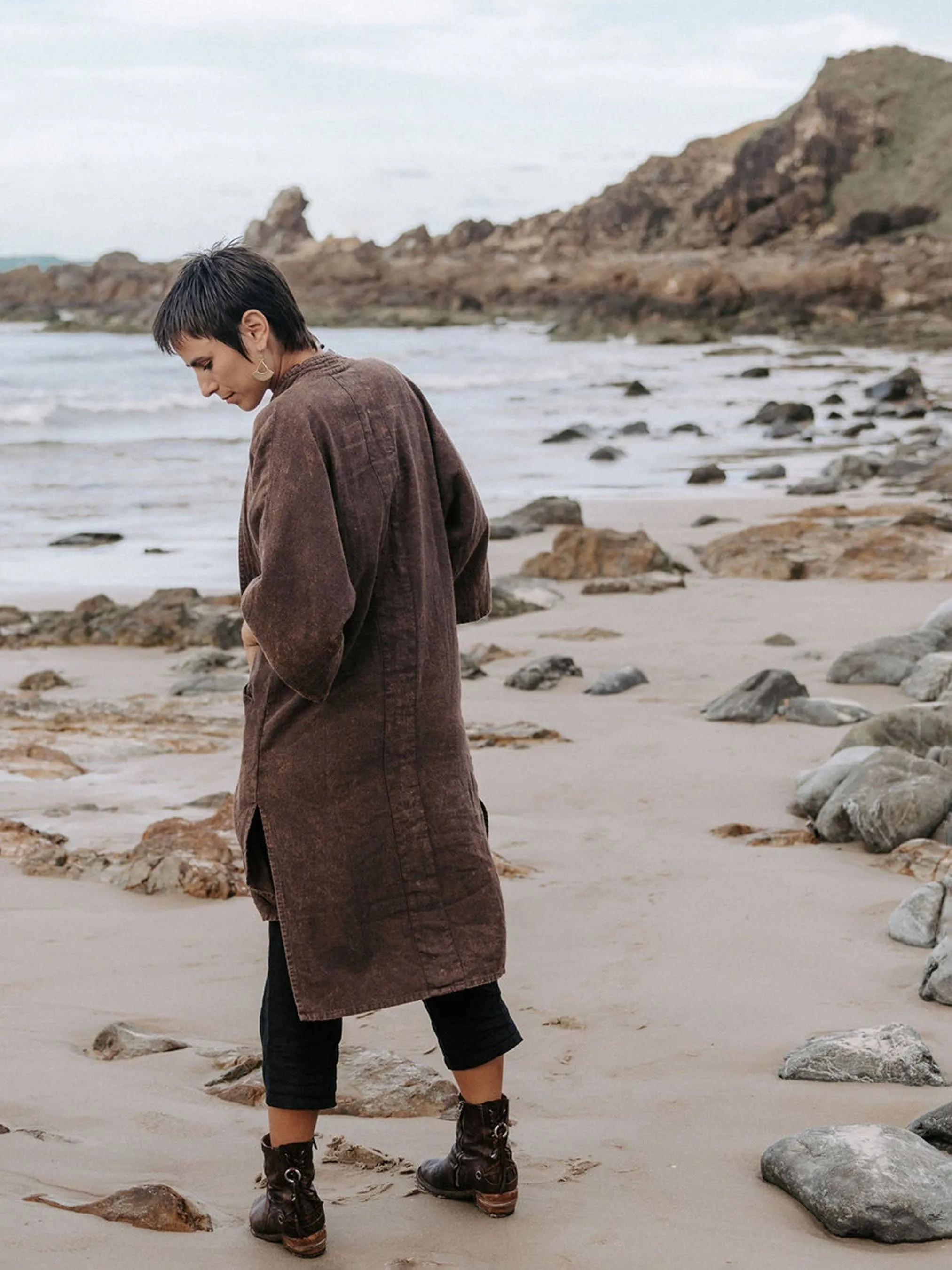 Linen Duster: Black