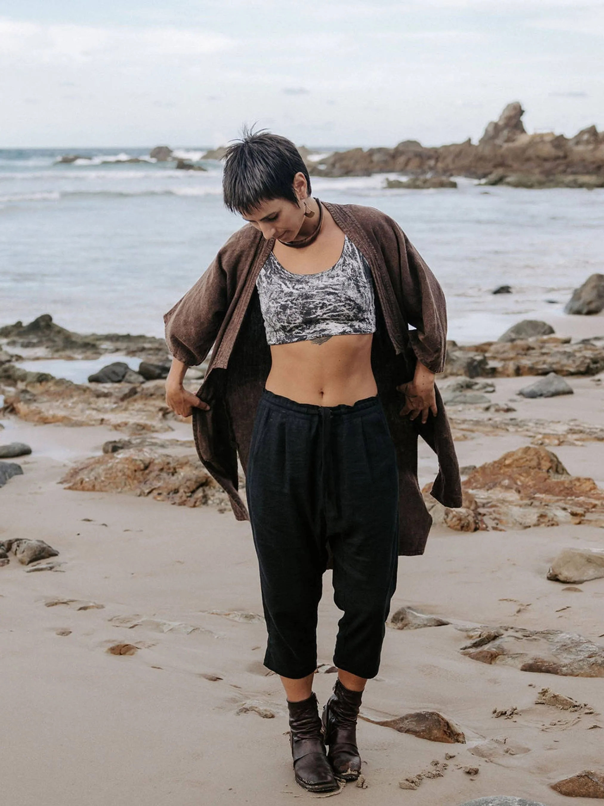 Linen Duster: Black