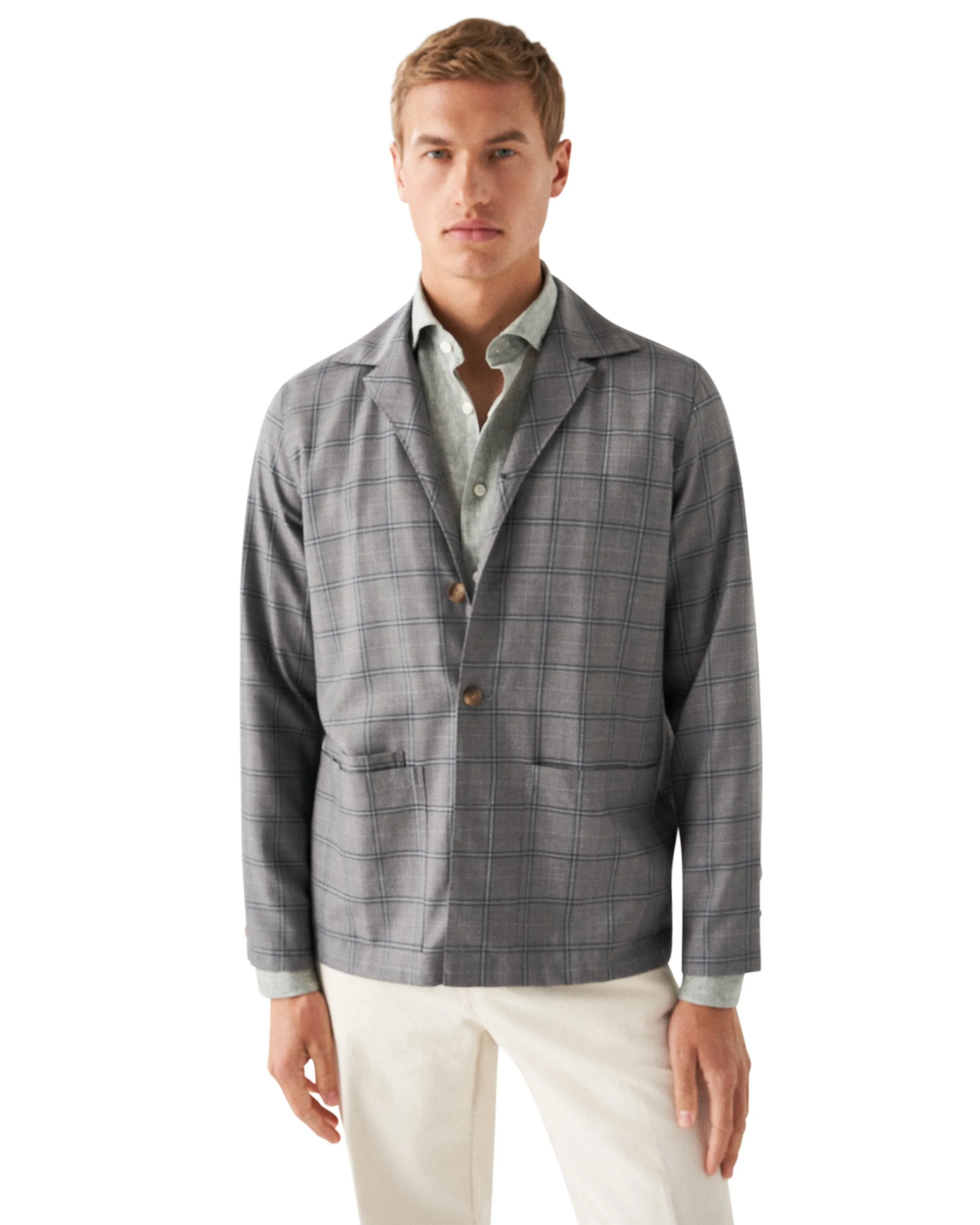 Mid Green Solid Linen Contemporary Fit Shirt - ETON