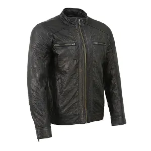 Milwaukee Leather SFM1861 Men's Two-Tone Leather Jacket with Front