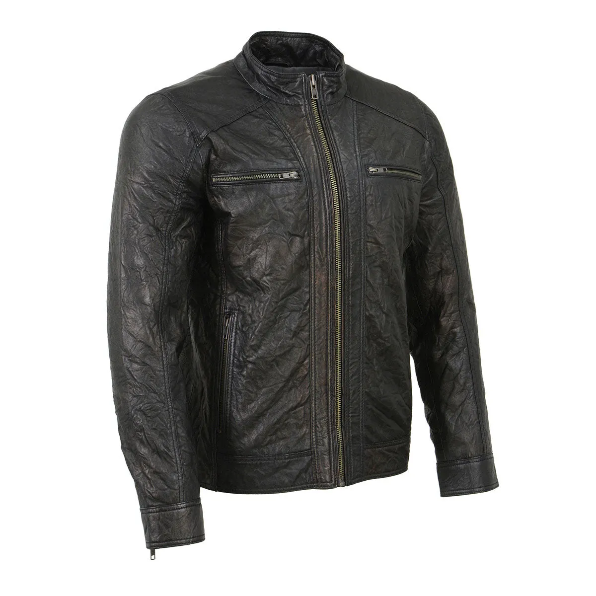 Milwaukee Leather SFM1861 Men's Two-Tone Leather Jacket with Front