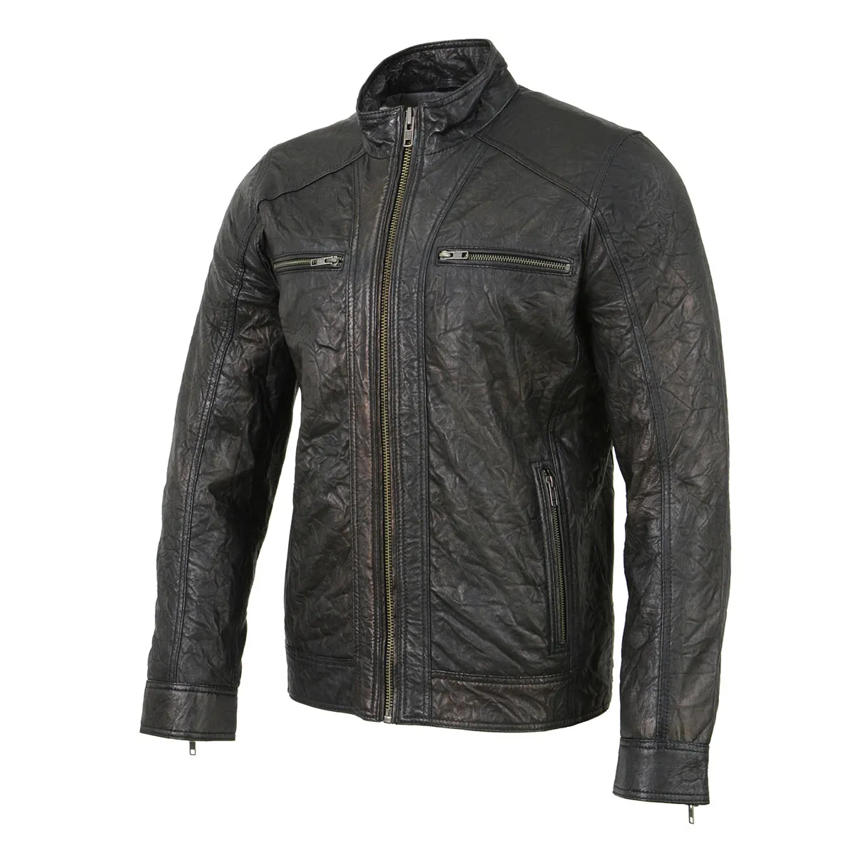 Milwaukee Leather SFM1861 Men's Two-Tone Leather Jacket with Front