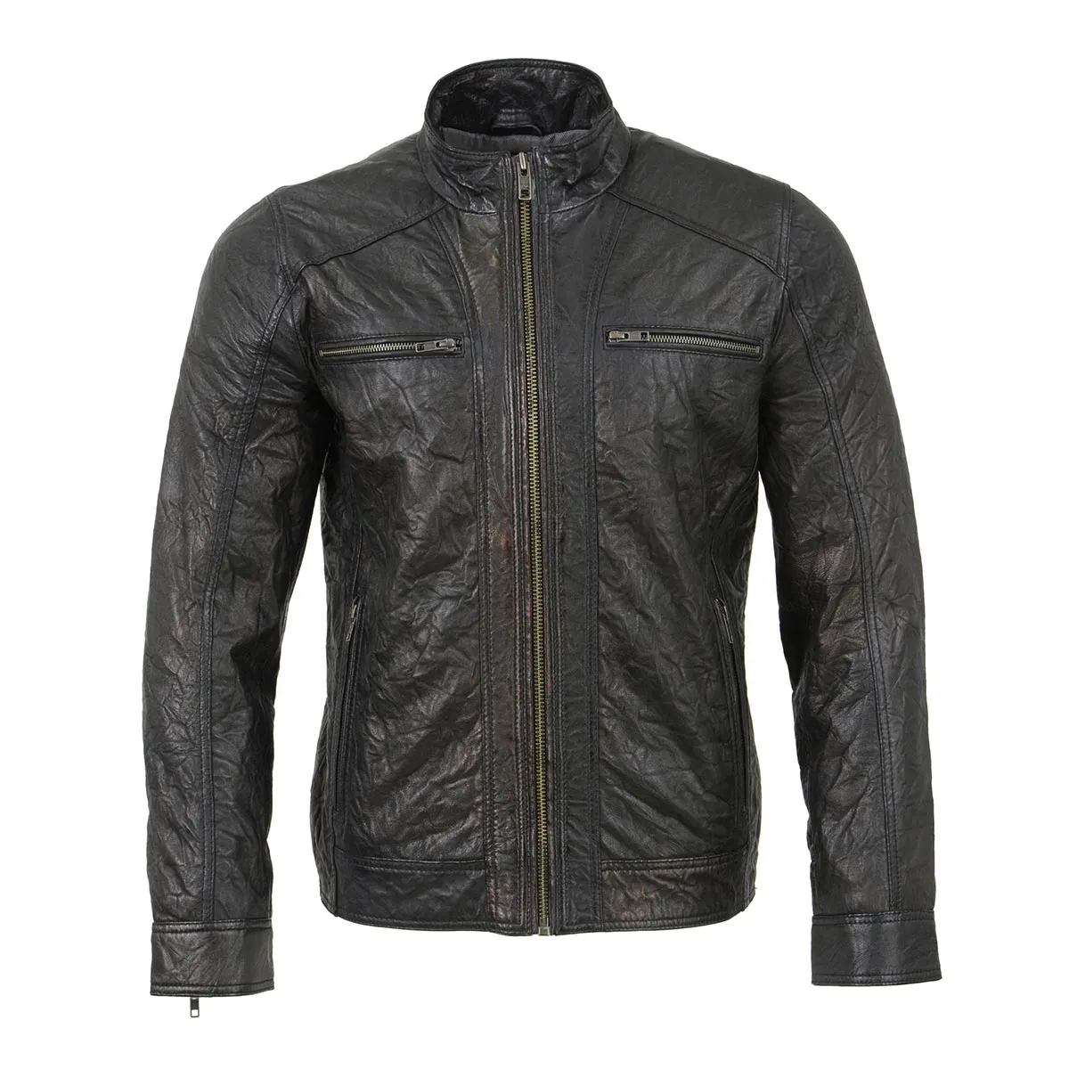 Milwaukee Leather SFM1861 Men's Two-Tone Leather Jacket with Front