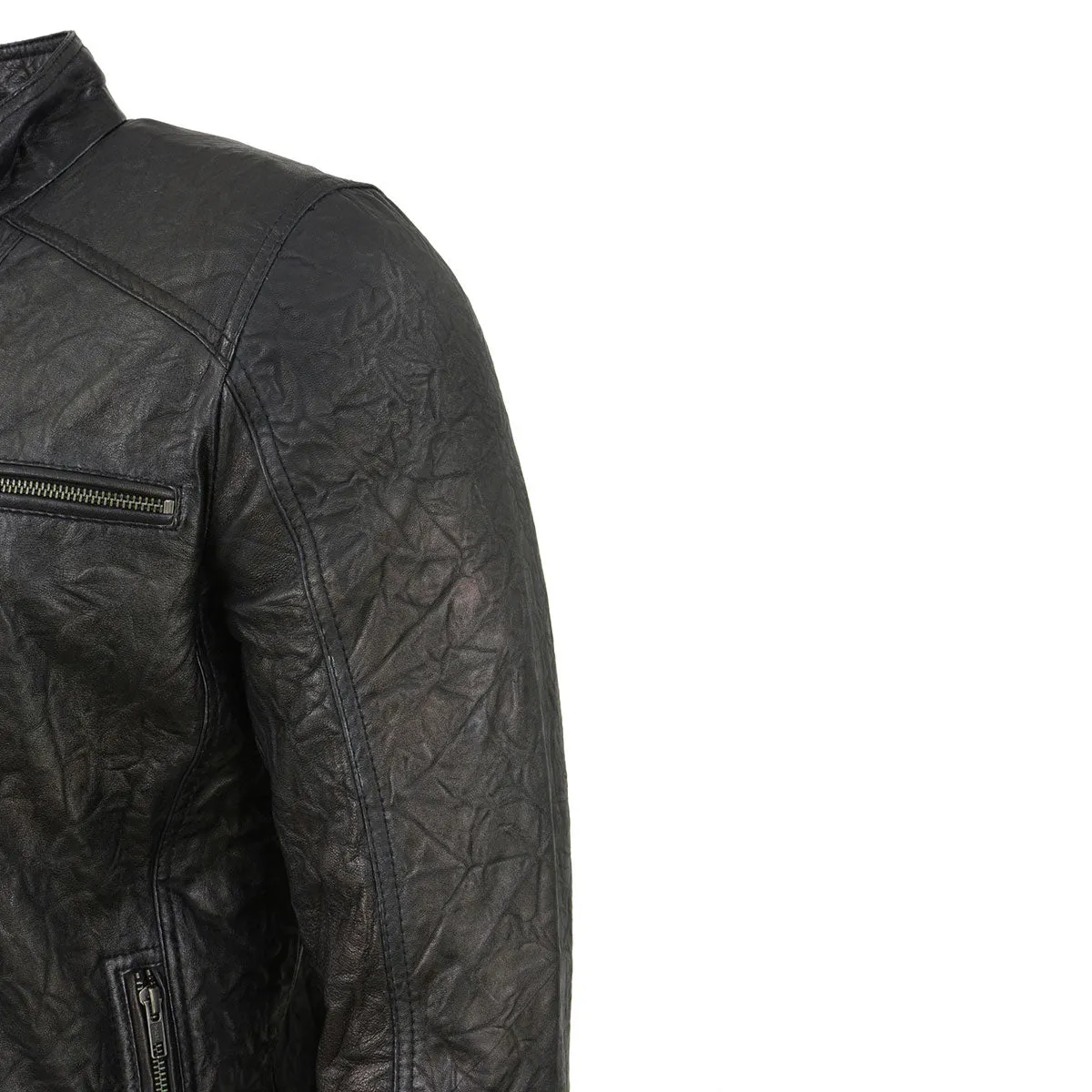 Milwaukee Leather SFM1861 Men's Two-Tone Leather Jacket with Front