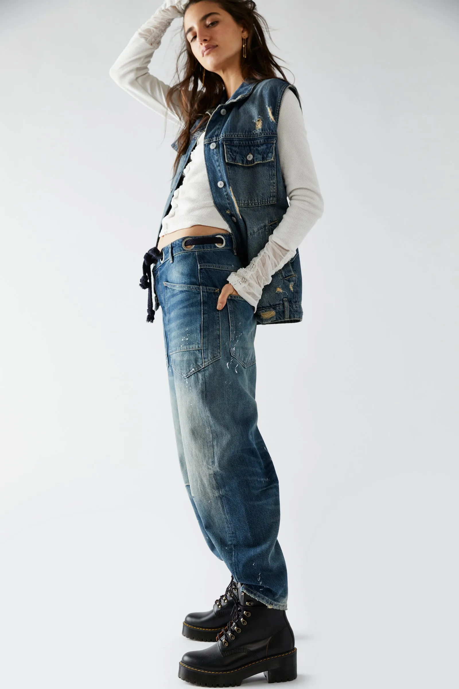 Moxie Pull-On Barrel Jeans