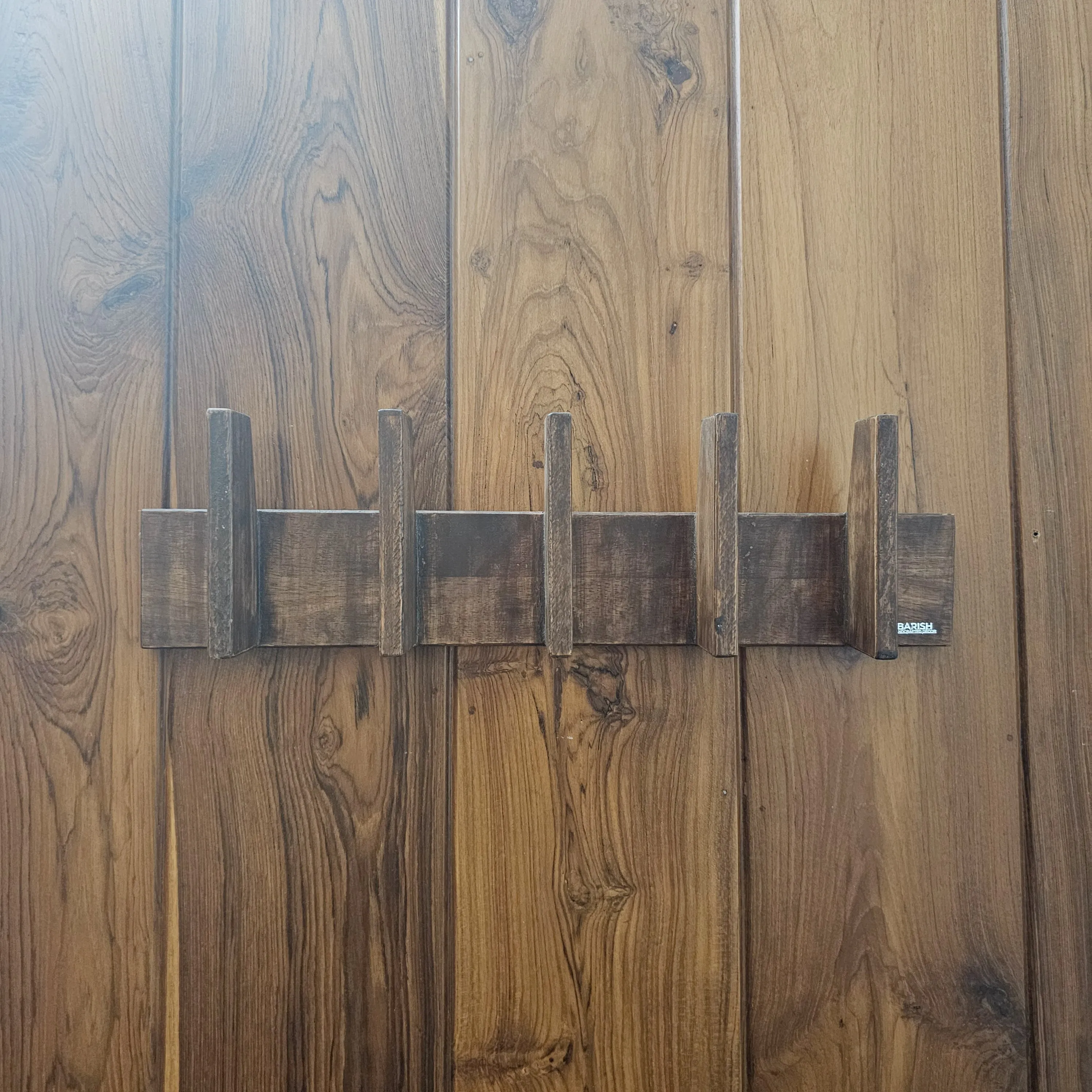 Multi Purpose Cloth Hanger - Compact Size - Wooden Hanger Perfect for Bathroom and Room Doors - Lightweight, Rubberwood