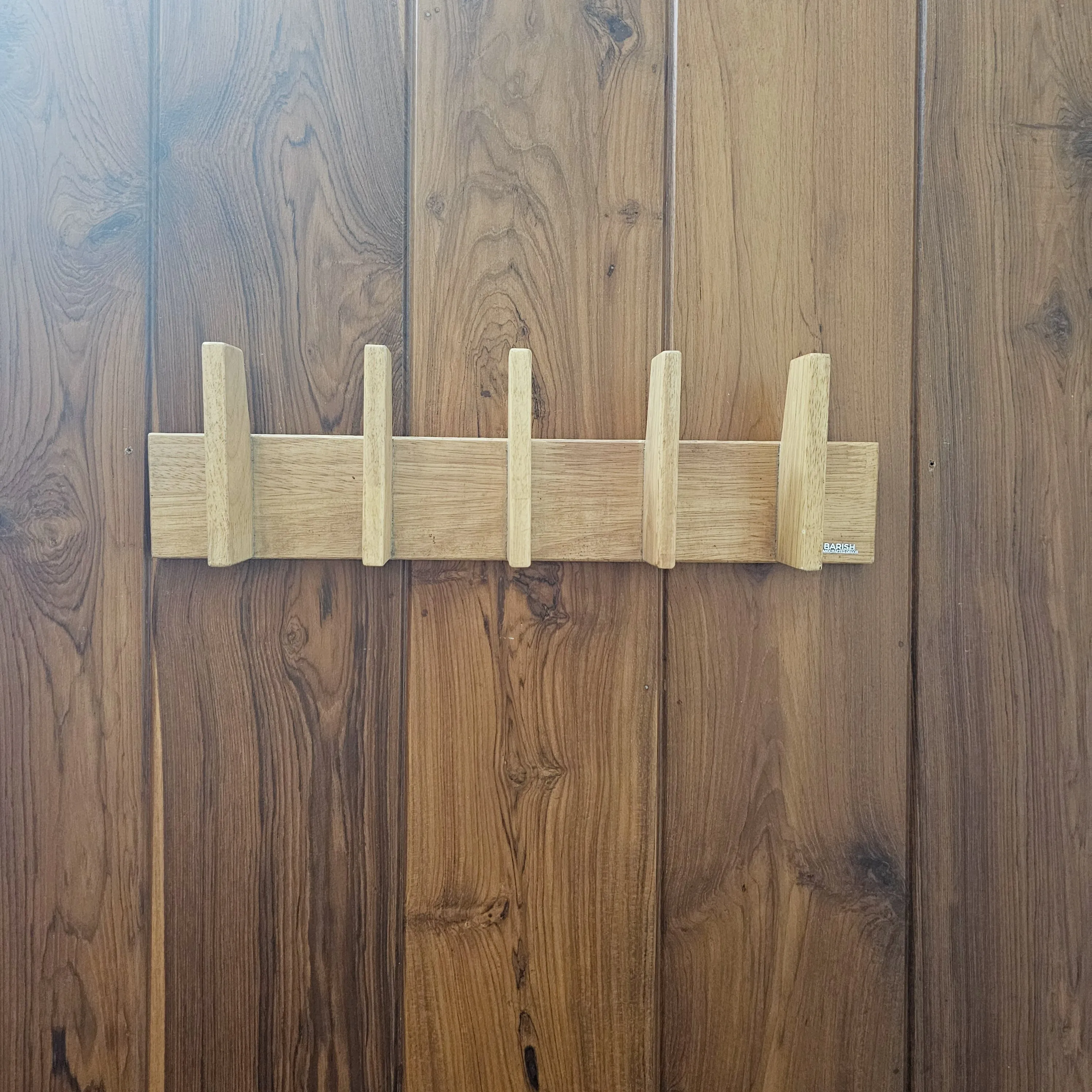 Multi Purpose Cloth Hanger - Compact Size - Wooden Hanger Perfect for Bathroom and Room Doors - Lightweight, Rubberwood