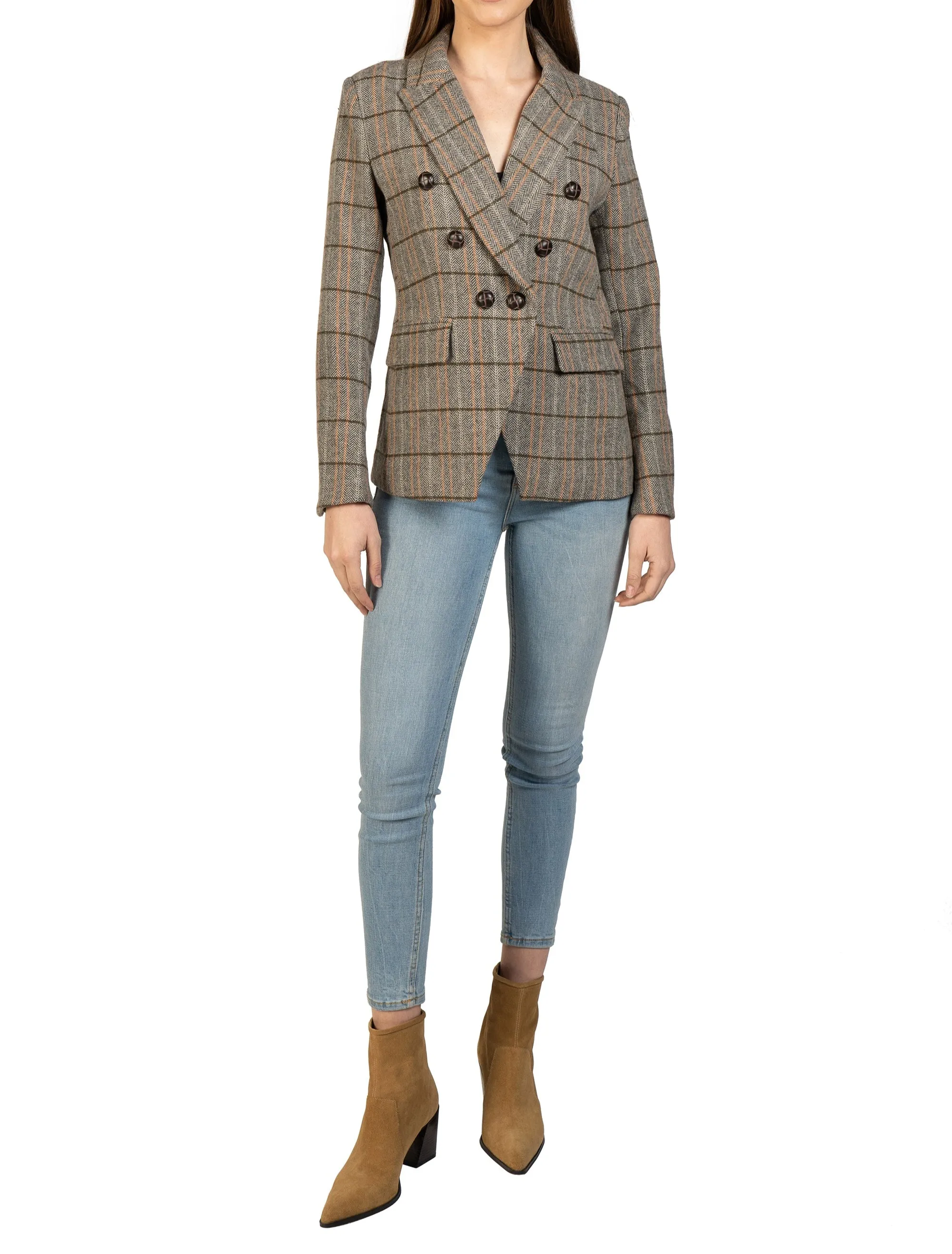 Plaid Beige Blazer