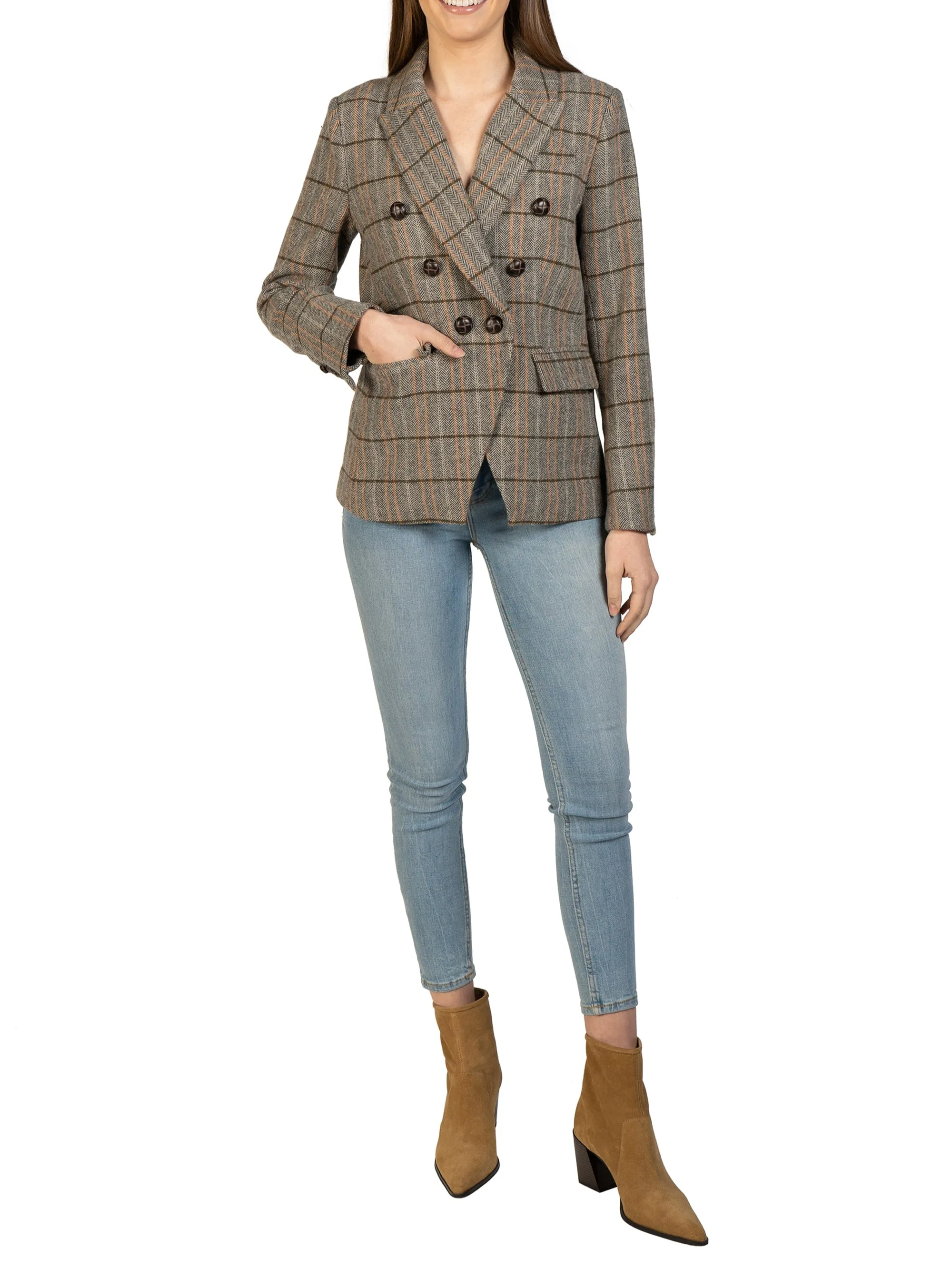 Plaid Beige Blazer