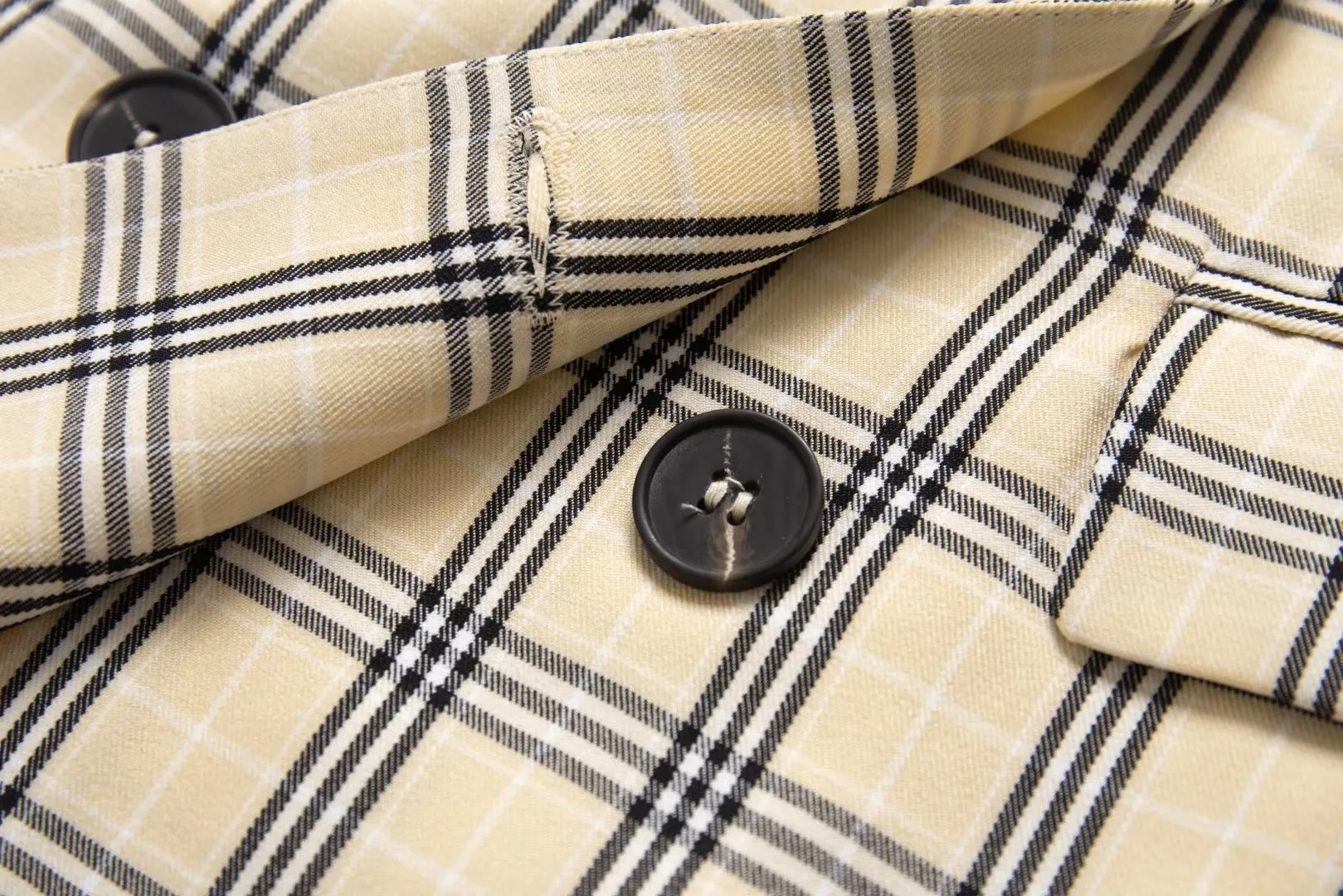 Plaid Double Breasted Blazer