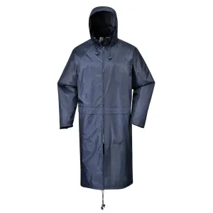 Portwest S438 Classic Hooded Work Rain Coat with Long 47" Waterproof Protection