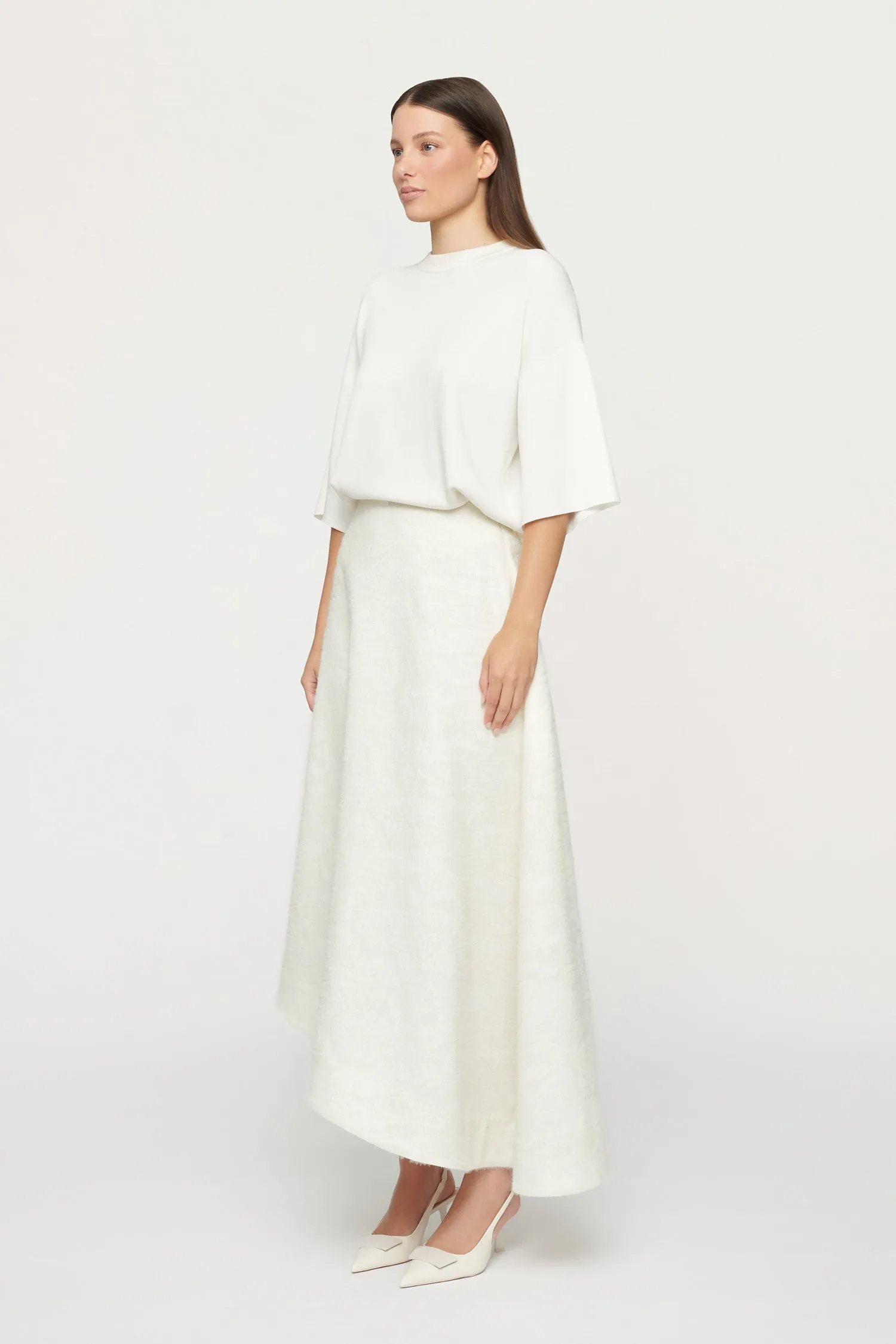 RAFA ASYM SKIRT - CREAM