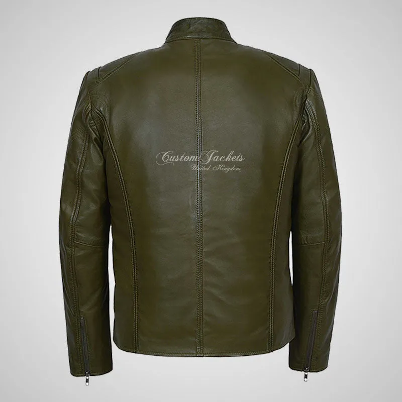 RAGE Mens Leather Fashion Biker Jacket Soft Leather