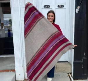 REPEAT Cashmere - Square Cashmere Scarf With Stripes And Fringes