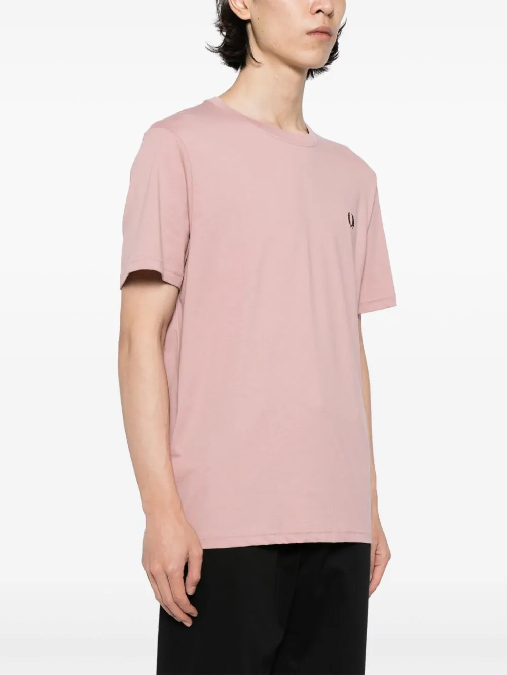 Ringer logo-embroidered T-shirt