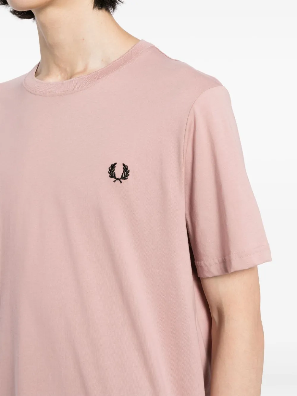 Ringer logo-embroidered T-shirt