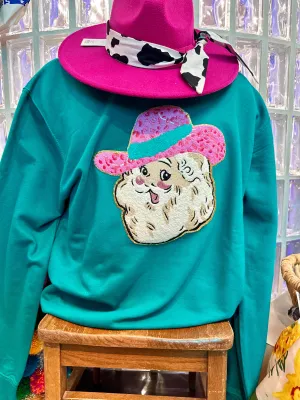 Sassy Santa Pullover [Teal]