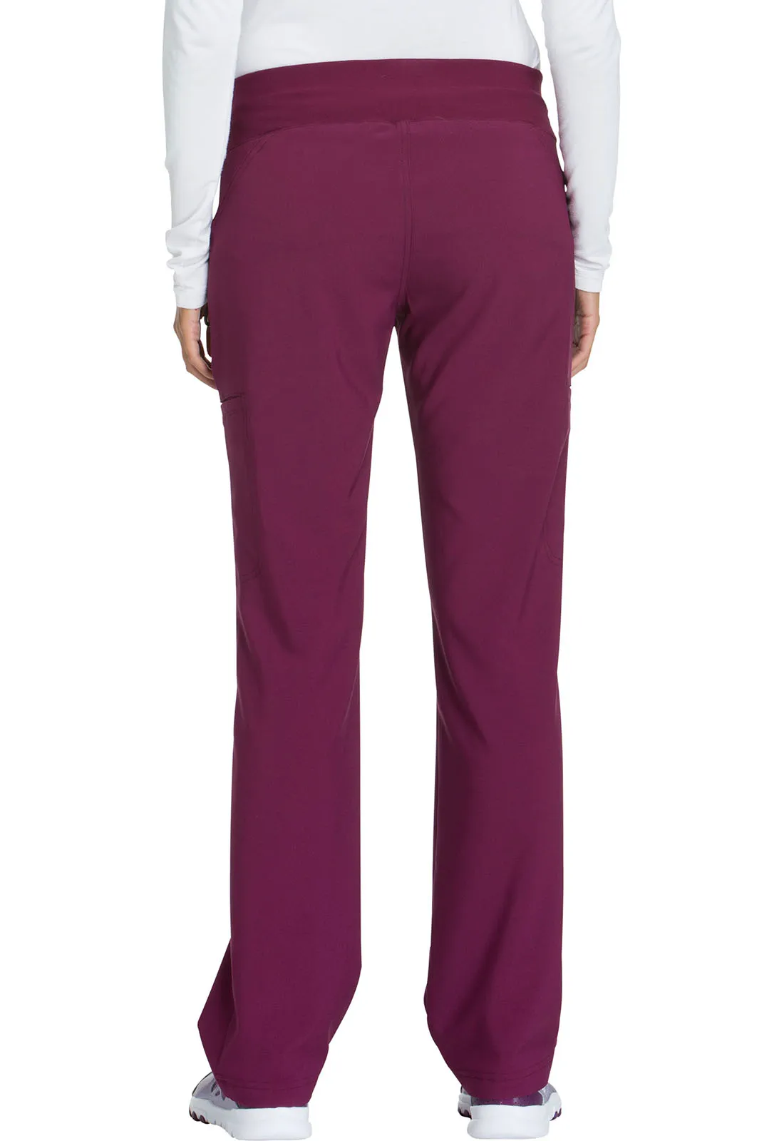 Scrub Pants - Cherokee Women's iFlex Mid Rise Straight Leg Pull-on Pant - Wine, CK002