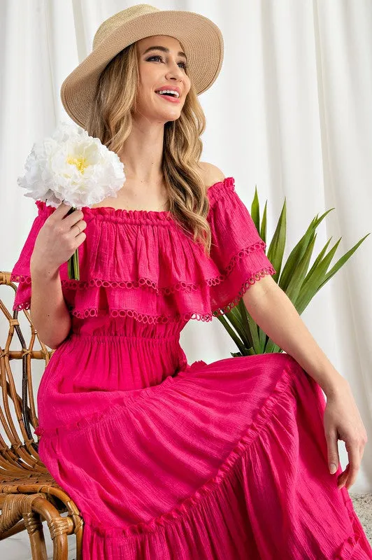 Sidney Off the Shoulder Ruffle Maxi Dress