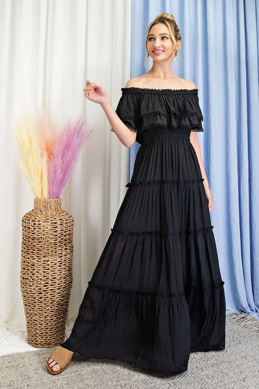 Sidney Off the Shoulder Ruffle Maxi Dress