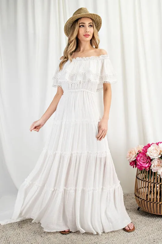 Sidney Off the Shoulder Ruffle Maxi Dress