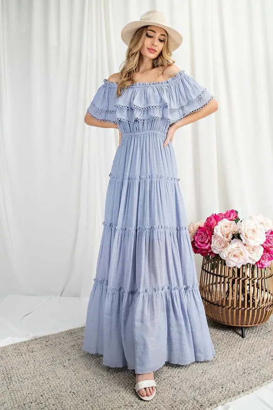 Sidney Off the Shoulder Ruffle Maxi Dress