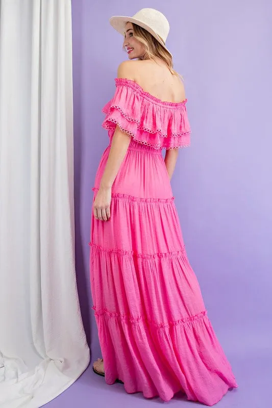 Sidney Off the Shoulder Ruffle Maxi Dress