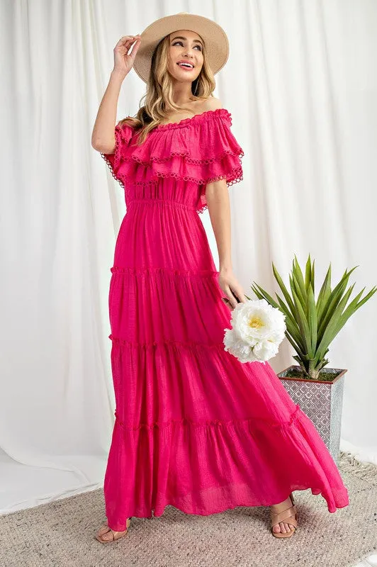 Sidney Off the Shoulder Ruffle Maxi Dress