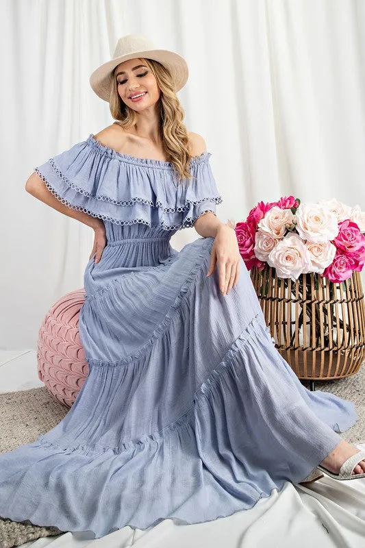 Sidney Off the Shoulder Ruffle Maxi Dress