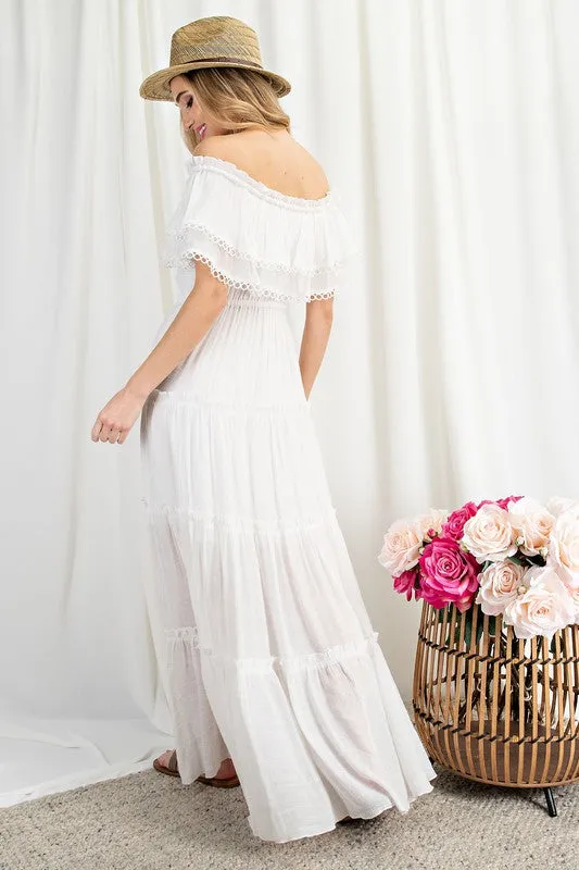 Sidney Off the Shoulder Ruffle Maxi Dress