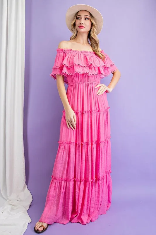 Sidney Off the Shoulder Ruffle Maxi Dress