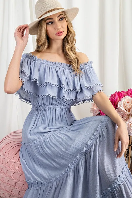 Sidney Off the Shoulder Ruffle Maxi Dress