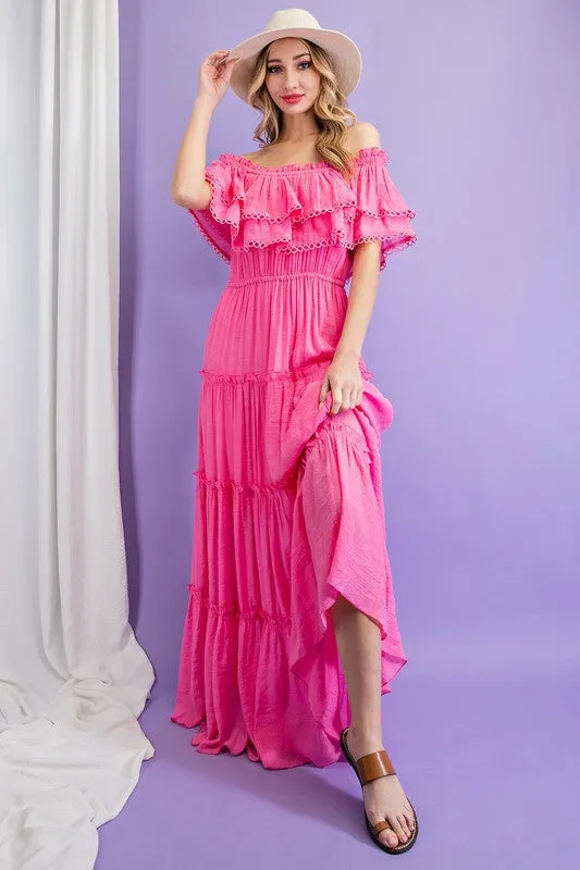 Sidney Off the Shoulder Ruffle Maxi Dress