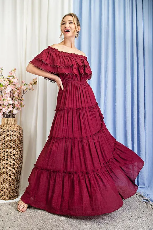 Sidney Off the Shoulder Ruffle Maxi Dress