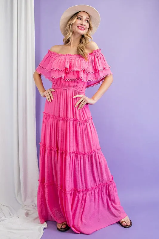 Sidney Off the Shoulder Ruffle Maxi Dress