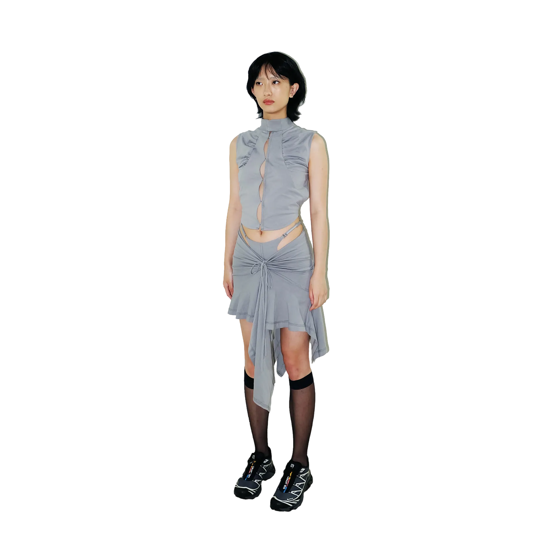 System Mini Skirt — Steel