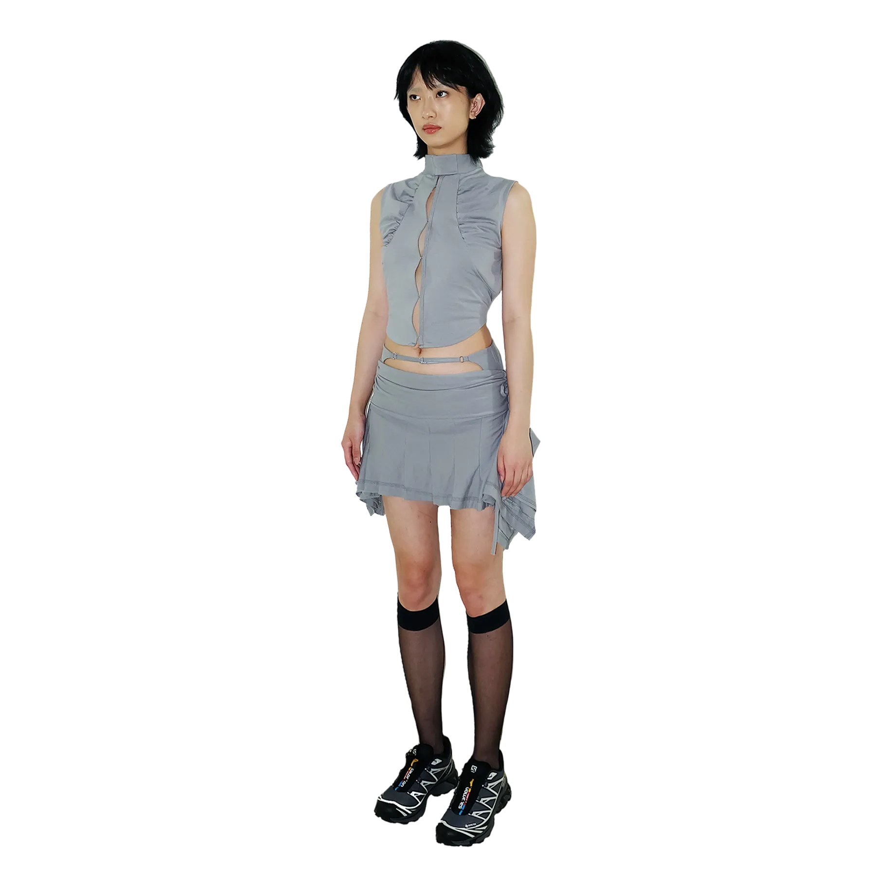 System Mini Skirt — Steel