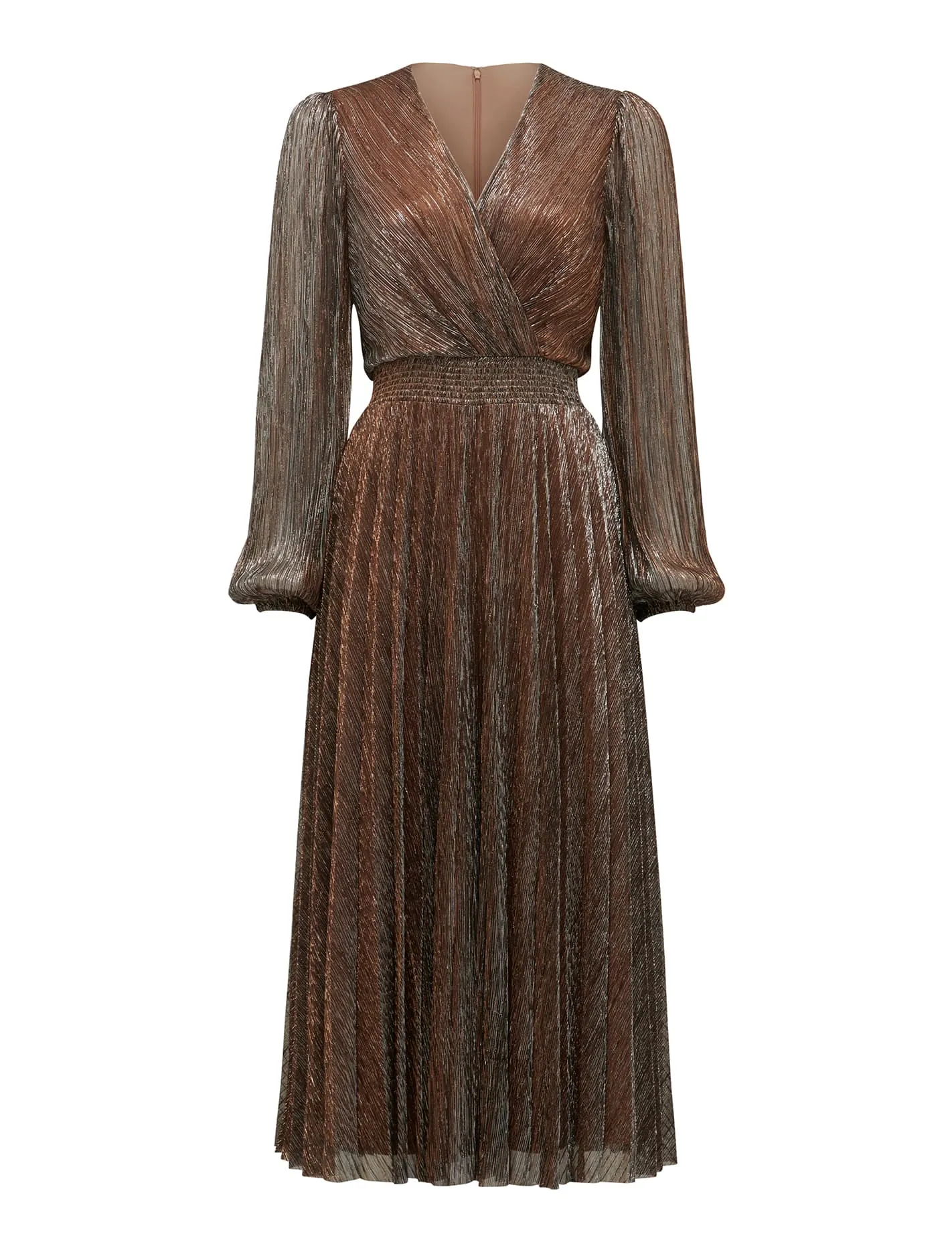 Taylor Pleated Plisse Midi Dress