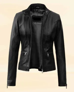 The Timeless Neckline leather jacket
