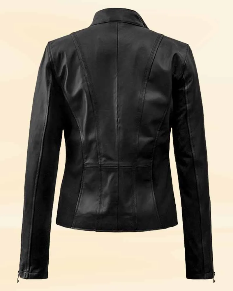 The Timeless Neckline leather jacket