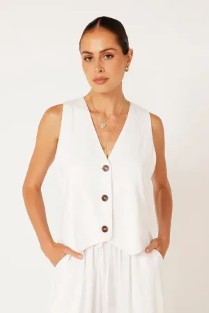 Vest | Off White | Linen Viscose