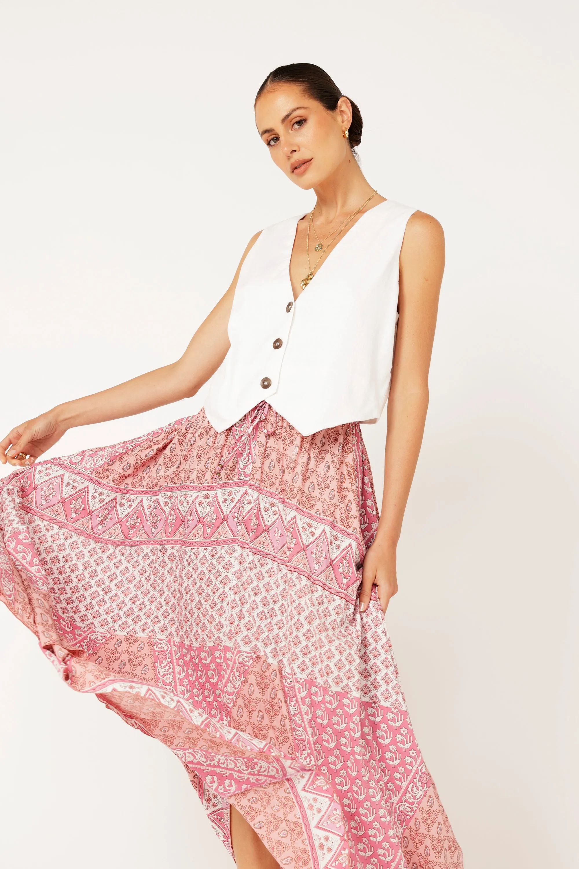 Vest | Off White | Linen Viscose