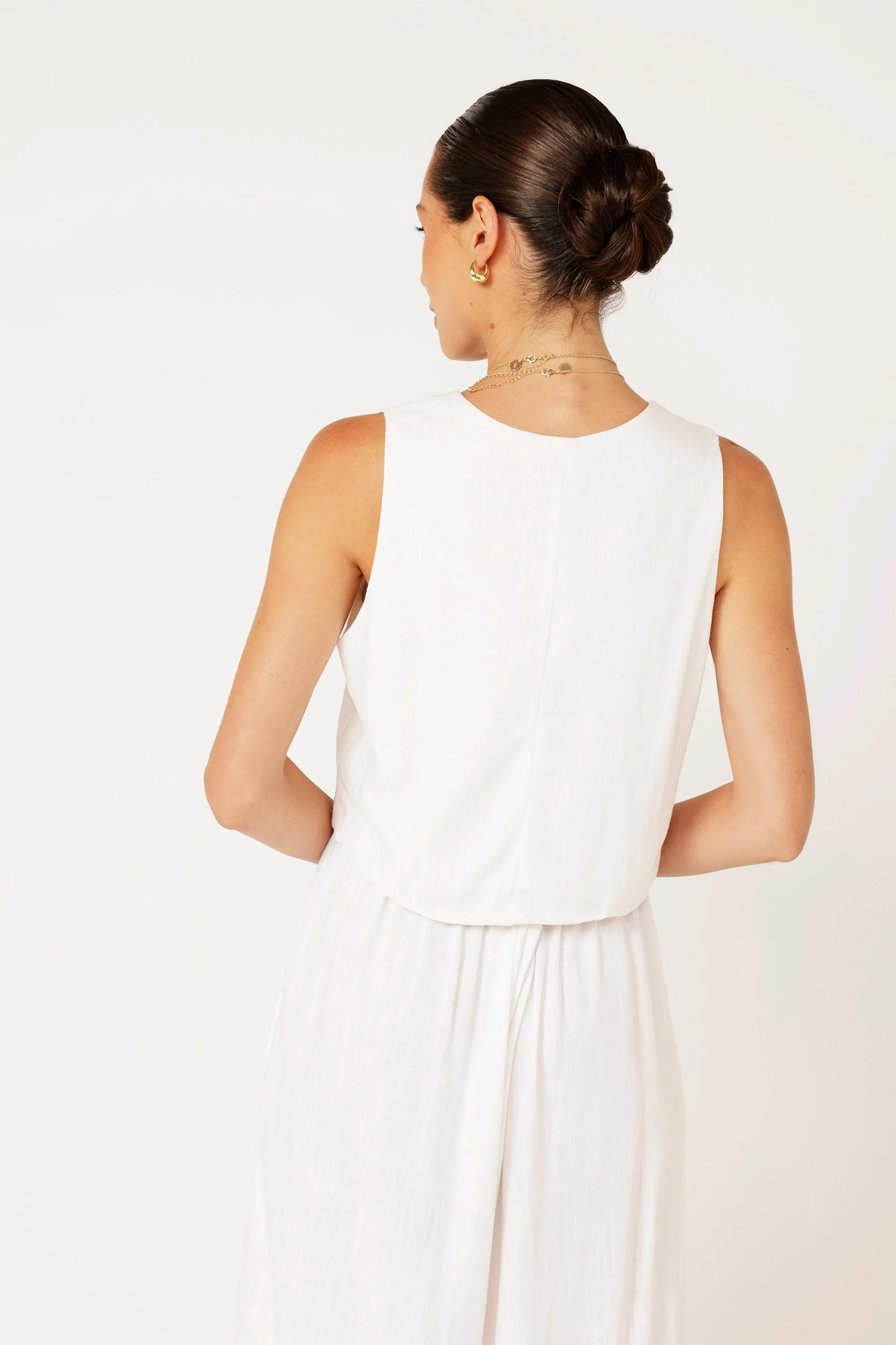 Vest | Off White | Linen Viscose