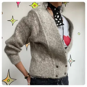 Vintage 80s | Oversized Chunky Cozy Mohair Cropped Grunge Sweater | Size 44 M L