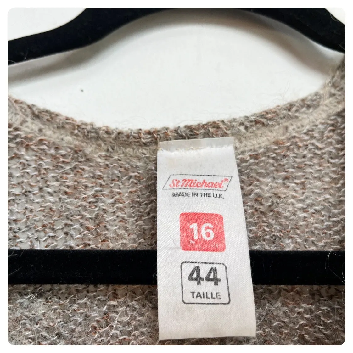 Vintage 80s | Oversized Chunky Cozy Mohair Cropped Grunge Sweater | Size 44 M L
