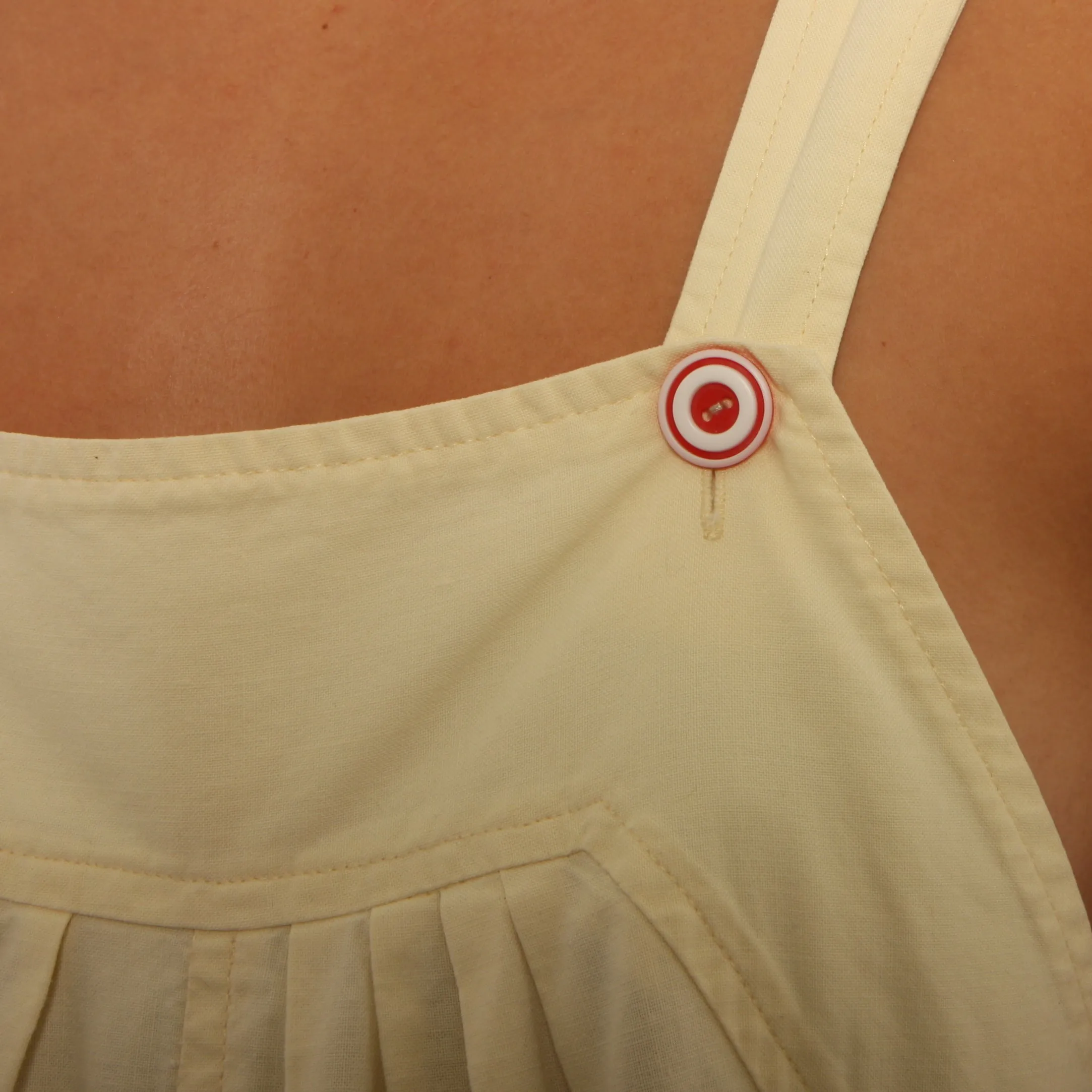 Vintage 80's Soft Meringue Cotton Overalls