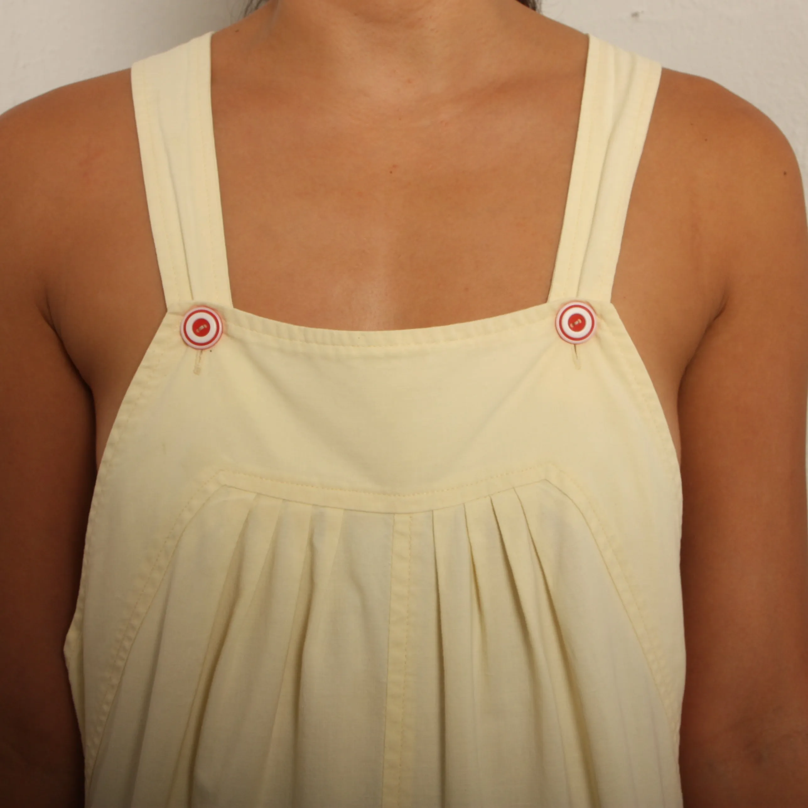 Vintage 80's Soft Meringue Cotton Overalls