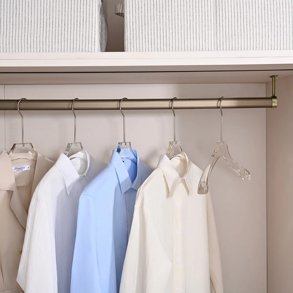 We think storage.™ Acrylic Crystal Luxe Wide-Shoulder Clear Hanger Set of 3