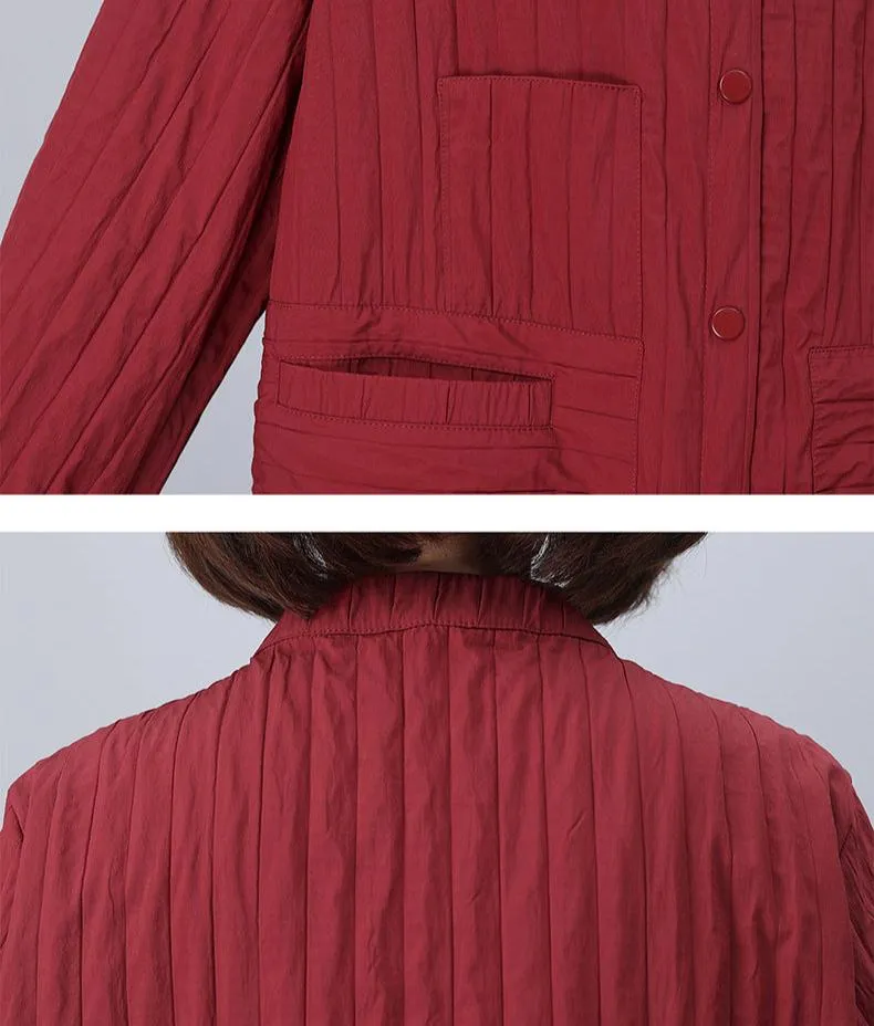 Women Elegant Casual Pleated Jackets